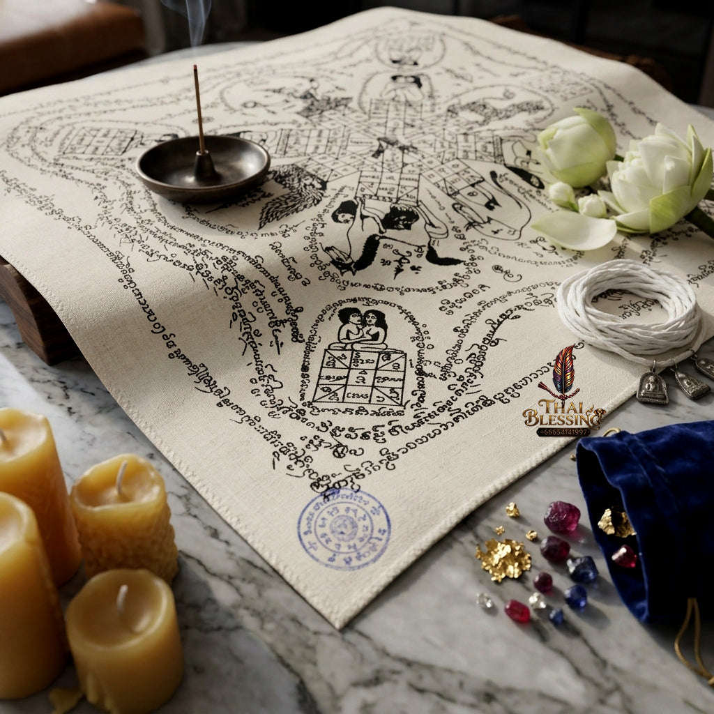 ✨ [The Sovereign of Supreme Lanna-Isan Pra Yant Ma Sep Nang (In Kaeo) Black Edition Masterpiece, Phra-Achan Suphasit Wat Bang Nam Chon Mastery & Unshakable Metta-Sovereignty