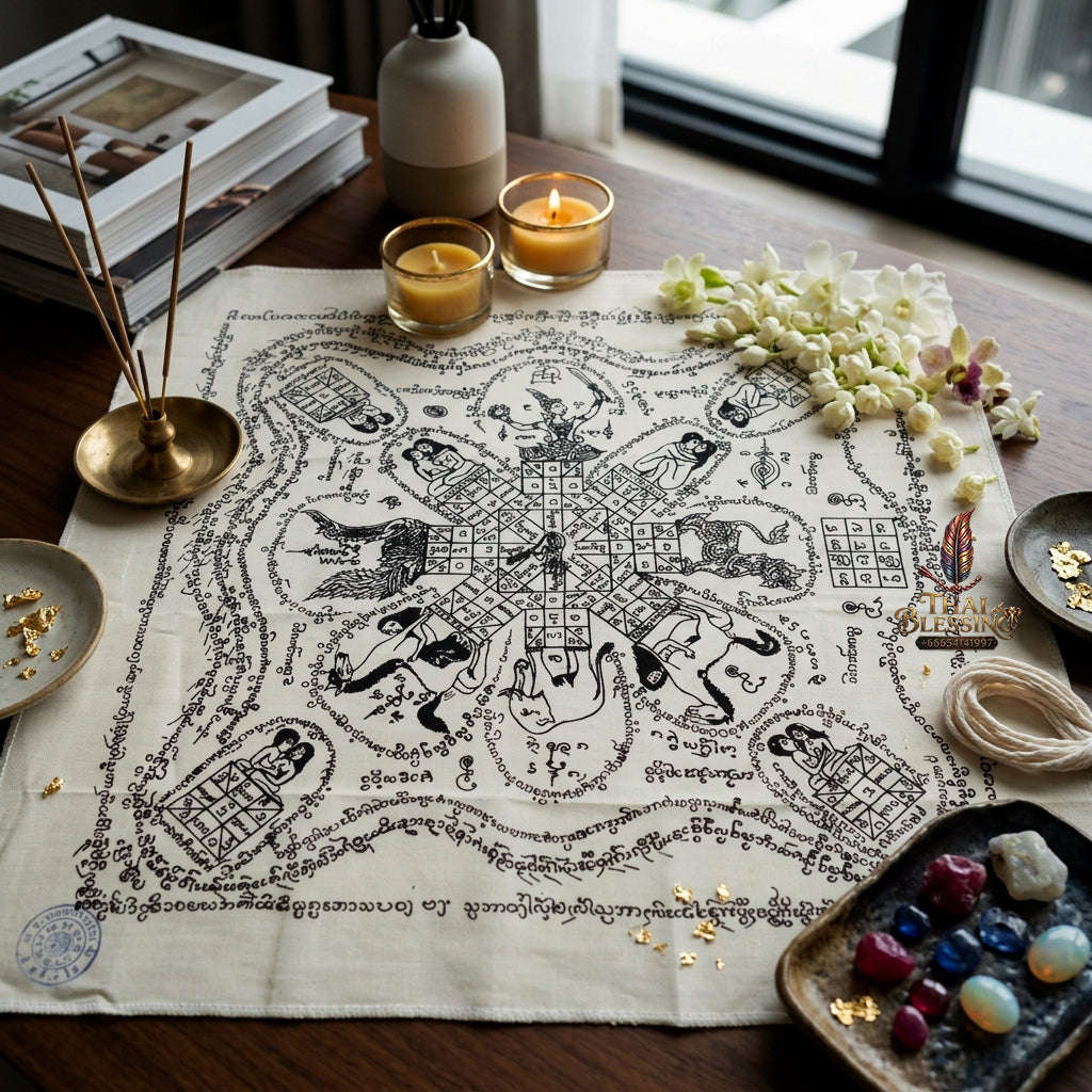 ✨ [The Sovereign of Supreme Lanna-Isan Pra Yant Ma Sep Nang (In Kaeo) Black Edition Masterpiece, Phra-Achan Suphasit Wat Bang Nam Chon Mastery & Unshakable Metta-Sovereignty
