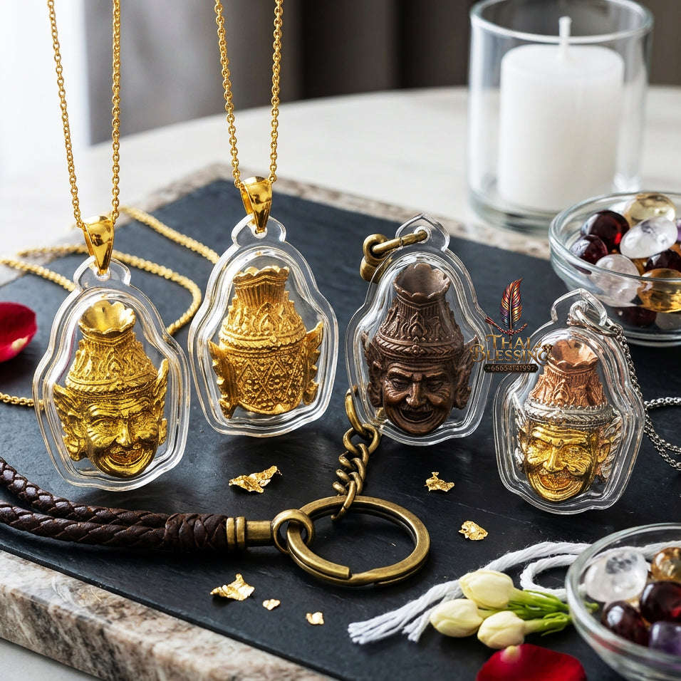 ✨ [The Sovereign of Supreme Lanna-Isan Ruesi Deity Head 3K Tri-Color Plated Masterpiece, Luang Pu Kham Bu Wat Kut Chikhu Mastery & Unshakable Esoteric Wisdom Sovereignty