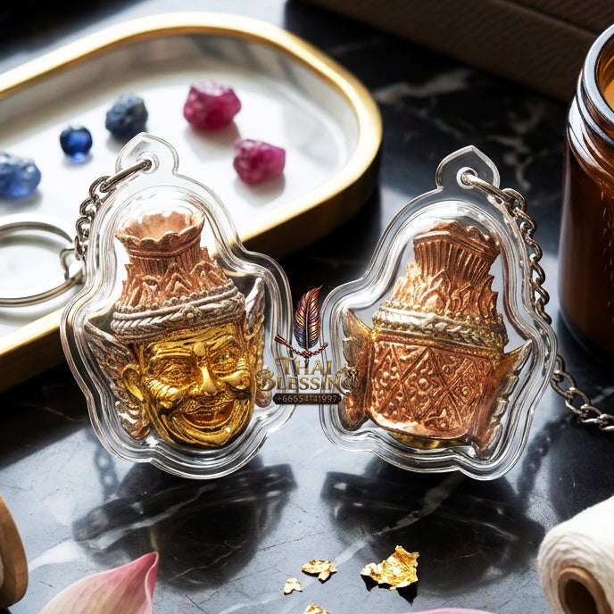 ✨ [The Sovereign of Supreme Lanna-Isan Ruesi Deity Head 3K Tri-Color Plated Masterpiece, Luang Pu Kham Bu Wat Kut Chikhu Mastery & Unshakable Esoteric Wisdom Sovereignty