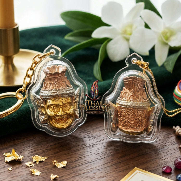 ✨ [The Sovereign of Supreme Lanna-Isan Ruesi Deity Head 3K Tri-Color Plated Masterpiece, Luang Pu Kham Bu Wat Kut Chikhu Mastery & Unshakable Esoteric Wisdom Sovereignty