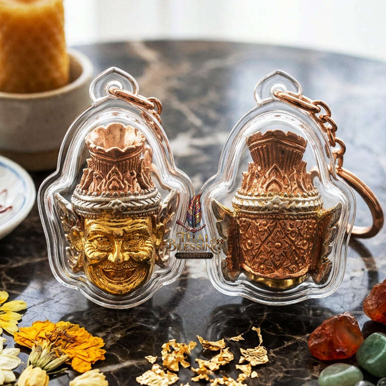 ✨ [The Sovereign of Supreme Lanna-Isan Ruesi Deity Head 3K Tri-Color Plated Masterpiece, Luang Pu Kham Bu Wat Kut Chikhu Mastery & Unshakable Esoteric Wisdom Sovereignty
