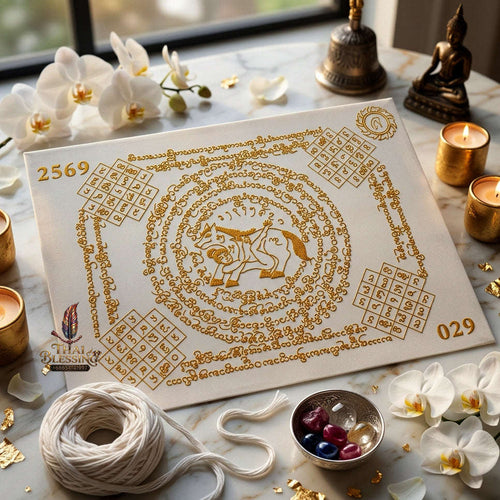 ✨ [The Sovereign of Supreme Lanna Ma Sep Nang White & Gold Yantra Cloth, Phra Ajarn Loon Wat Huai Khun Phra Mastery & Unshakable Maha Saneh Sovereignty Thai Blessing Co By RURUECHA