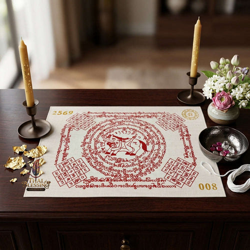 ✨ [The Sovereign of Supreme Lanna Ma Sep Nang White & Red Yantra Cloth, Phra Ajarn Loon Wat Huai Khun Phra Mastery & Unshakable Maha Saneh Sovereignty Thai Blessing Co By RURUECHA