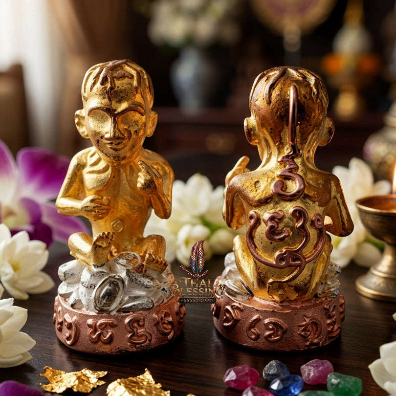 ✨ [The Sovereign of Supreme Lukkrok Phrai Phun Sap Samlit 3K Tri-Color Plated Masterpiece, Khru Ba Subin Sumettho Mastery & Unshakable Wealth Sovereignty Thai Blessing Co By RURUECHA