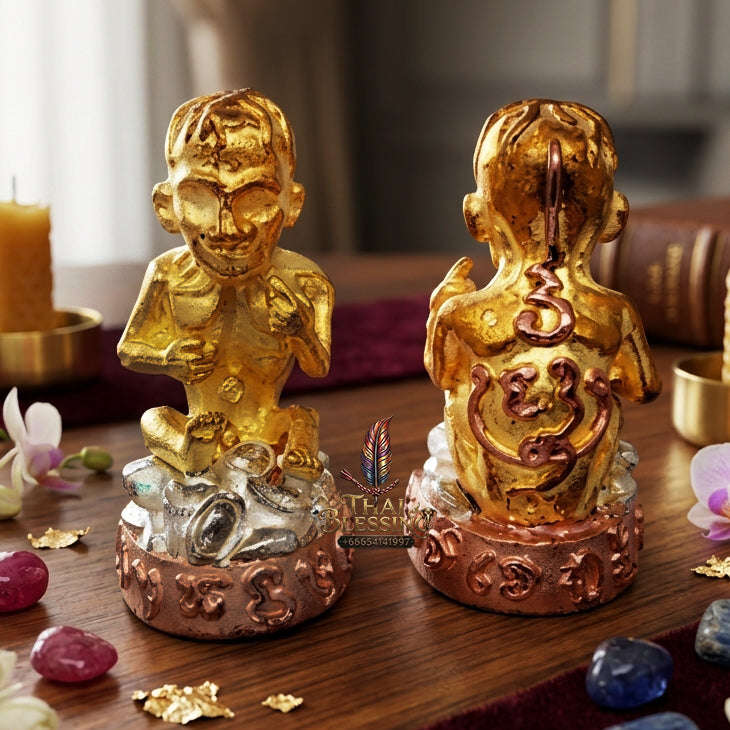 ✨ [The Sovereign of Supreme Lukkrok Phrai Phun Sap Samlit 3K Tri-Color Plated Masterpiece, Khru Ba Subin Sumettho Mastery & Unshakable Wealth Sovereignty Thai Blessing Co By RURUECHA