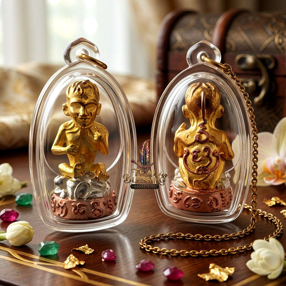 ✨ [The Sovereign of Supreme Lukkrok Phrai Phun Sap Samlit 3K Tri-Color Plated Masterpiece, Khru Ba Subin Sumettho Mastery & Unshakable Wealth Sovereignty Thai Blessing Co By RURUECHA