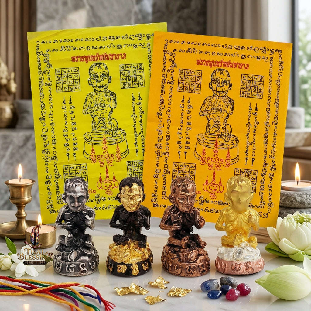 ✨ [The Sovereign of Supreme Lukkrok Phrai Phun Sap Samlit 3K Tri-Color Plated Masterpiece, Khru Ba Subin Sumettho Mastery & Unshakable Wealth Sovereignty Thai Blessing Co By RURUECHA