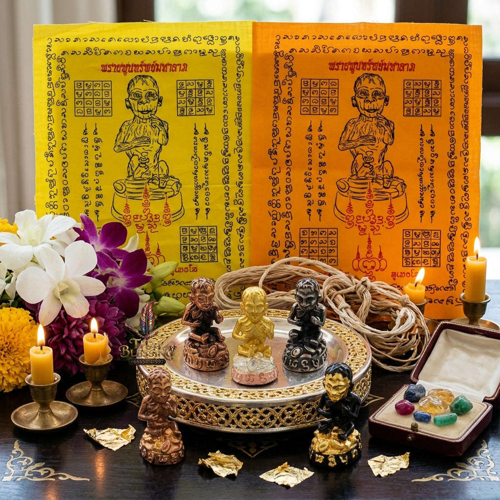 ✨ [The Sovereign of Supreme Lukkrok Phrai Phun Sap Velvet Yantra Cloth Masterpiece, Khru Ba Subin Sumettho Mastery & Unshakable Wealth Sovereignty Thai Blessing Co By RURUECHA