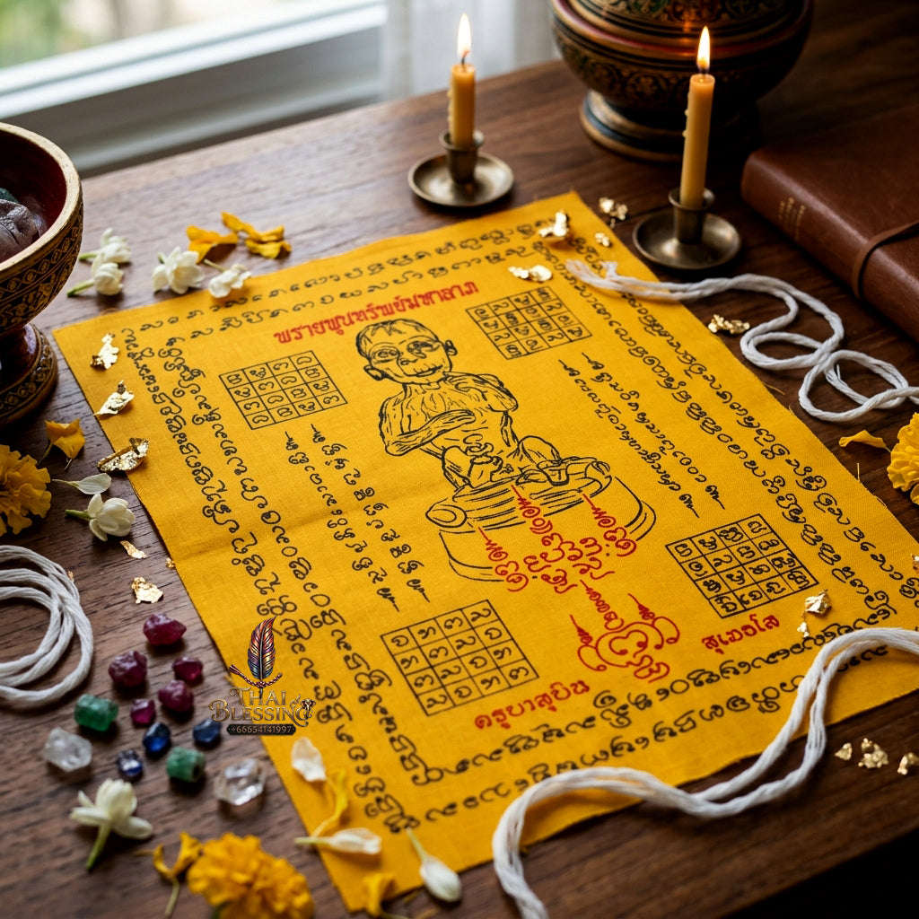 ✨ [The Sovereign of Supreme Lukkrok Phrai Phun Sap Velvet Yantra Cloth Masterpiece, Khru Ba Subin Sumettho Mastery & Unshakable Wealth Sovereignty Thai Blessing Co By RURUECHA