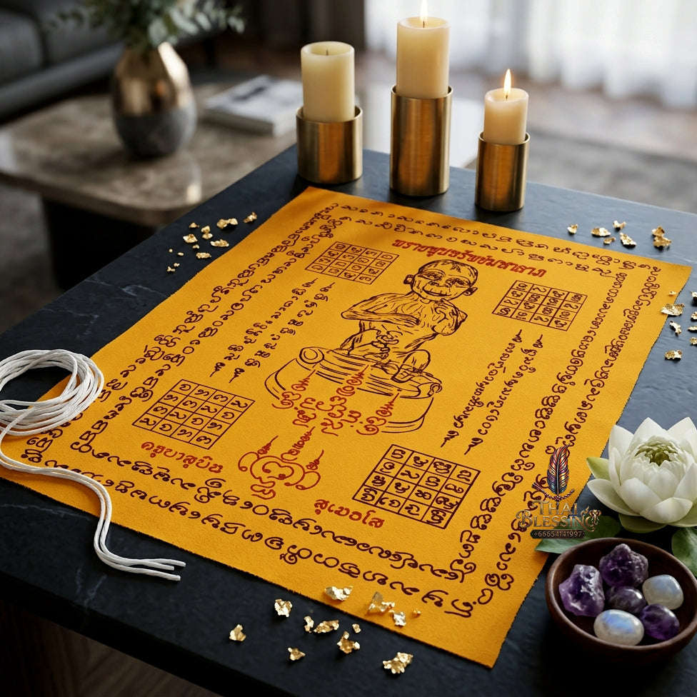 ✨ [The Sovereign of Supreme Lukkrok Phrai Phun Sap Velvet Yantra Cloth Masterpiece, Khru Ba Subin Sumettho Mastery & Unshakable Wealth Sovereignty Thai Blessing Co By RURUECHA