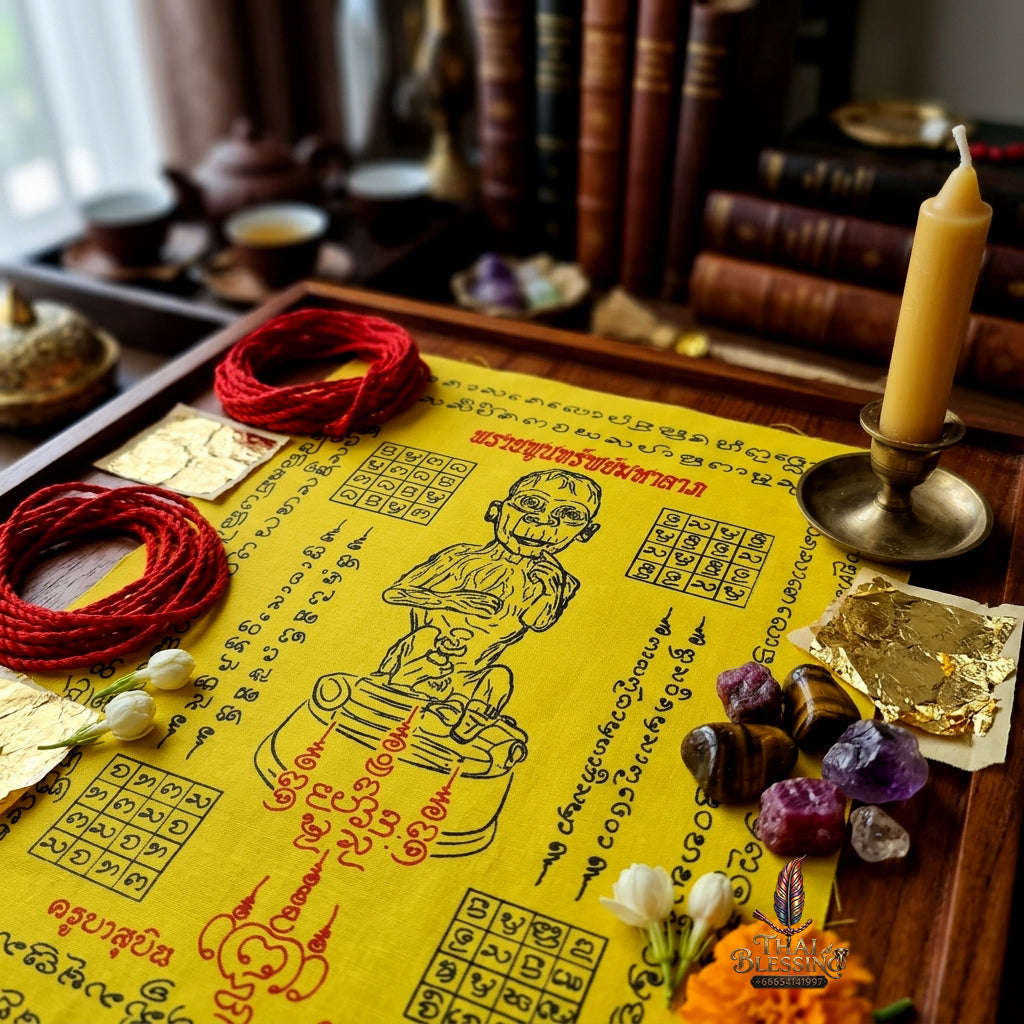 ✨ [The Sovereign of Supreme Lukkrok Phrai Phun Sap Yantra Cloth Masterpiece, Khru Ba Subin Sumettho Mastery & Unshakable Wealth Sovereignty Thai Blessing Co By RURUECHA