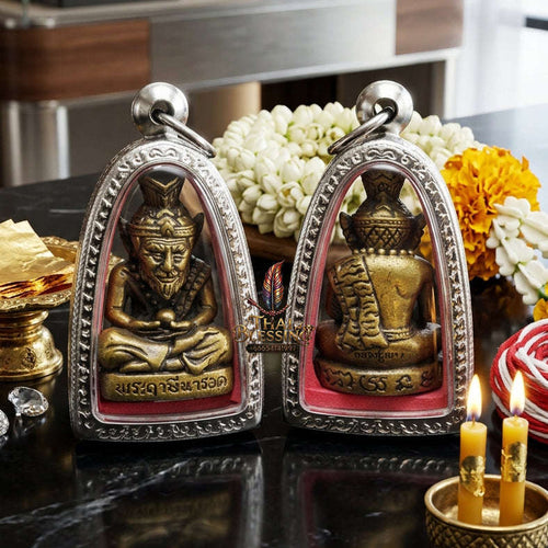 ✨ [The Sovereign of Supreme Mastery: The 2024 Master-Edition] Sacred "Borom Kru Poo Ruesi Narot" (The Primordial Sage of Esoteric Knowledge) – Special "Satin-Finished Bell-Metal Bronze" Matrix Thai Blessing Co By RURUECHA