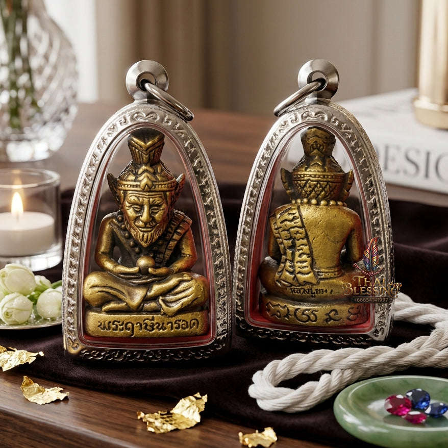 ✨ [The Sovereign of Supreme Mastery: The 2024 Master-Edition] Sacred "Borom Kru Poo Ruesi Narot" (The Primordial Sage of Esoteric Knowledge) – Special "Satin-Finished Bell-Metal Bronze" Matrix Thai Blessing Co By RURUECHA
