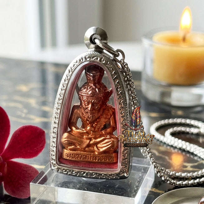 ✨ [The Sovereign of Supreme Mastery: The 2024 "Rainbow-Iridescent" Master-Edition] Sacred "Borom Kru Poo Ruesi Narot" (The Primordial Sage of Esoteric Knowledge) – Special "Satta-Loha Rainbow-Finish" Matrix Thai Blessing Co By RURUECHA