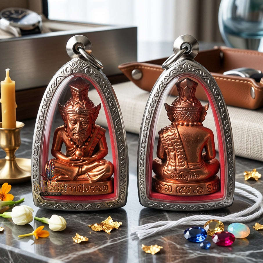 ✨ [The Sovereign of Supreme Mastery: The 2024 "Rainbow-Iridescent" Master-Edition] Sacred "Borom Kru Poo Ruesi Narot" (The Primordial Sage of Esoteric Knowledge) – Special "Satta-Loha Rainbow-Finish" Matrix Thai Blessing Co By RURUECHA