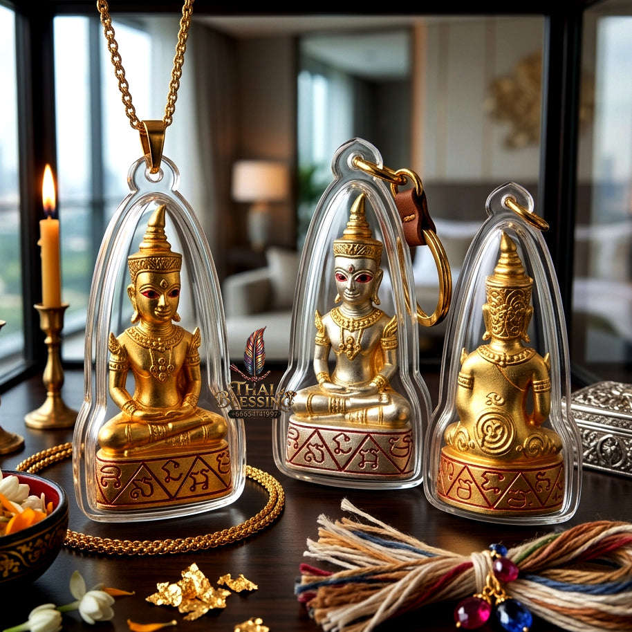 ✨ [The Sovereign of Supreme Ngang Taewamon Occult-Bronze Alchemy, Ajarn Nankong Lanna Mastery & Unshakable Maha Sanaeh-Commerce Sovereignty: Phra Ngang Taewamon (Occult Bronze Alloy Coated with Gold Edition, Size 3.8 x 1.9 cm) Thai Blessing Co
