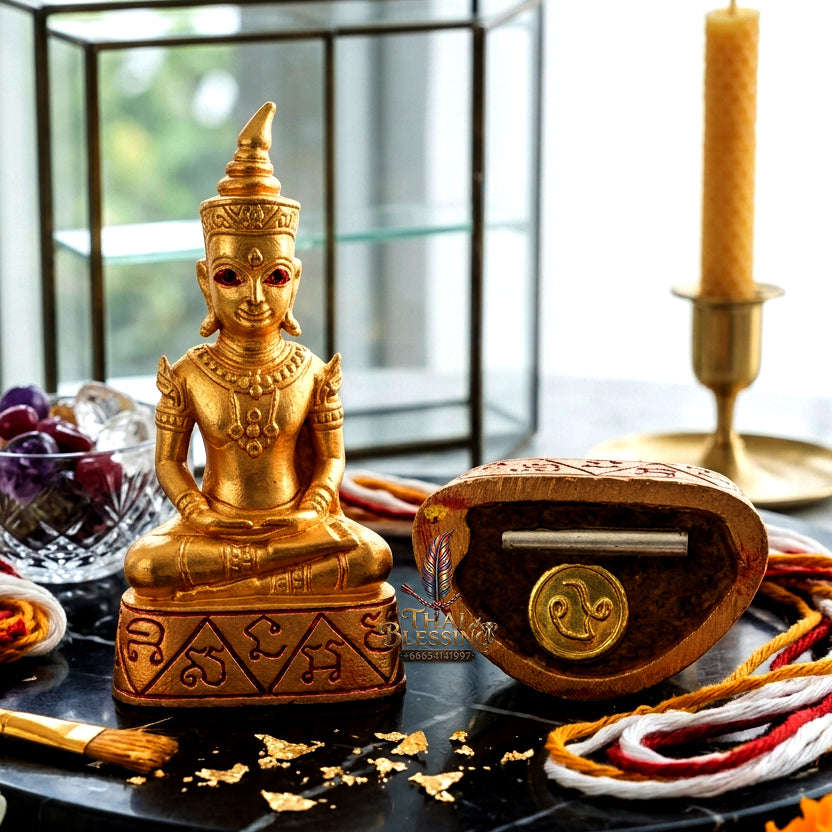 ✨ [The Sovereign of Supreme Ngang Taewamon Occult-Bronze Alchemy, Ajarn Nankong Lanna Mastery & Unshakable Maha Sanaeh-Commerce Sovereignty: Phra Ngang Taewamon (Occult Bronze Alloy Coated with Gold Edition, Size 3.8 x 1.9 cm) Thai Blessing Co