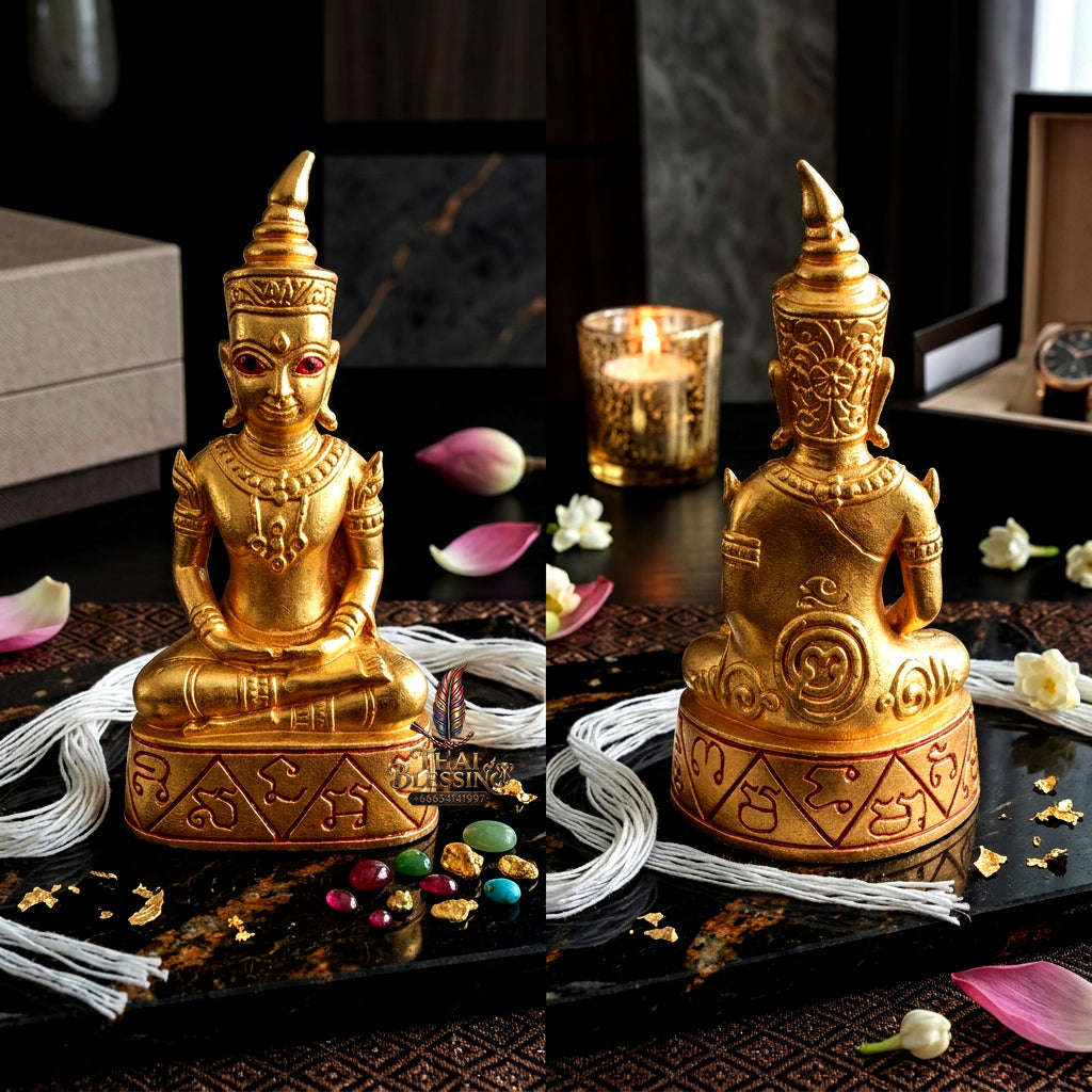 ✨ [The Sovereign of Supreme Ngang Taewamon Occult-Bronze Alchemy, Ajarn Nankong Lanna Mastery & Unshakable Maha Sanaeh-Commerce Sovereignty: Phra Ngang Taewamon (Occult Bronze Alloy Coated with Gold Edition, Size 3.8 x 1.9 cm) Thai Blessing Co