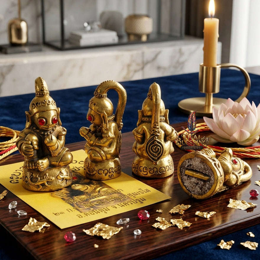 ✨ [The Sovereign of Supreme Phaya Ngang Lueng Thong Golden Brass Masterpiece, Khru Ba Subin Sumetho Mastery & Unshakable Magnetism Sovereignty Thai Blessing Co By RURUECHA
