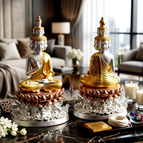 ✨ [The Sovereign of Supreme Phra Kao Na Maha Setthi Sethi Navakoti 3K Tri-Color Plated Bronze Masterpiece, Luang Pu Kham Pan Wat Pa Non Sawan Mastery & Unshakable Millionaire Sovereignty Thai Blessing Co By RURUECHA