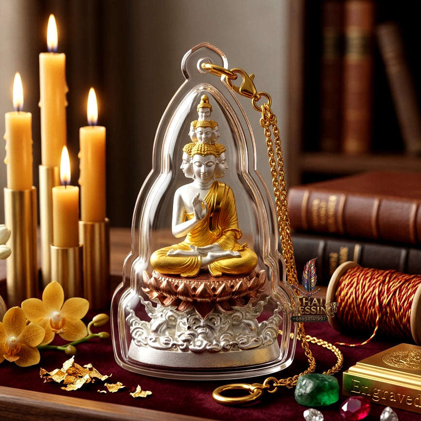 ✨ [The Sovereign of Supreme Phra Kao Na Maha Setthi Sethi Navakoti 3K Tri-Color Plated Bronze Masterpiece, Luang Pu Kham Pan Wat Pa Non Sawan Mastery & Unshakable Millionaire Sovereignty Thai Blessing Co By RURUECHA
