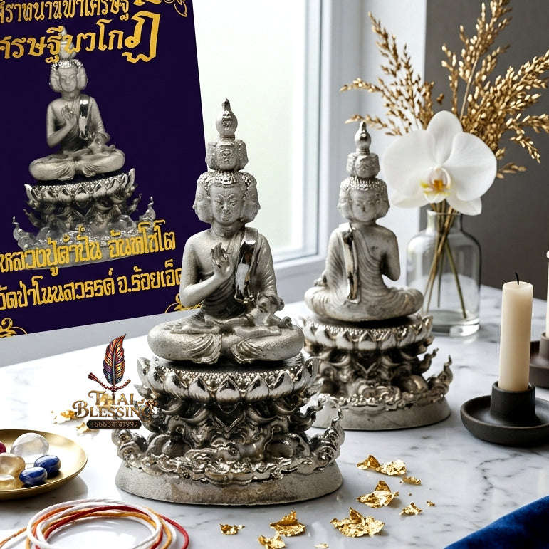✨ [The Sovereign of Supreme Phra Kao Na Maha Setthi Sethi Navakoti Satin-Plated Bronze Masterpiece, Luang Pu Kham Pan Wat Pa Non Sawan Mastery & Unshakable Millionaire Sovereignty Thai Blessing Co By RURUECHA