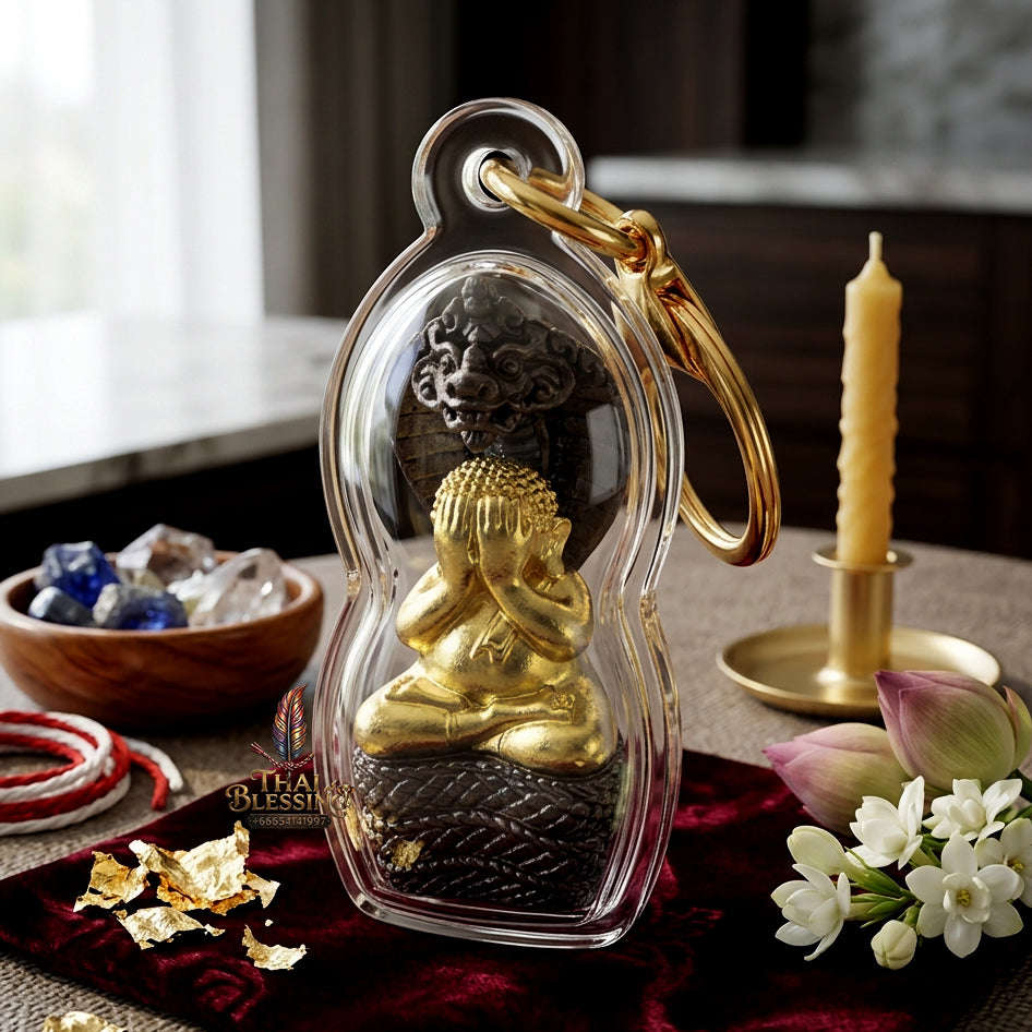 ✨ [The Sovereign of Supreme Phra Pidta Nakharat Gold-Leaf Covered Samrit Alchemy, Luang Pu Khambu Wat Kut Chomphu Mastery & Unshakable Naga-Wealth Sovereignty Thai Blessing Co By RURUECHA