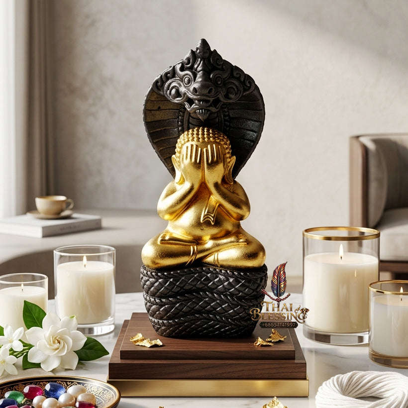 ✨ [The Sovereign of Supreme Phra Pidta Nakharat Gold-Leaf Covered Samrit Alchemy, Luang Pu Khambu Wat Kut Chomphu Mastery & Unshakable Naga-Wealth Sovereignty Thai Blessing Co By RURUECHA
