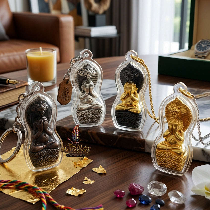 ✨ [The Sovereign of Supreme Phra Pidta Nakharat Gold-Leaf Covered Samrit Alchemy, Luang Pu Khambu Wat Kut Chomphu Mastery & Unshakable Naga-Wealth Sovereignty Thai Blessing Co By RURUECHA