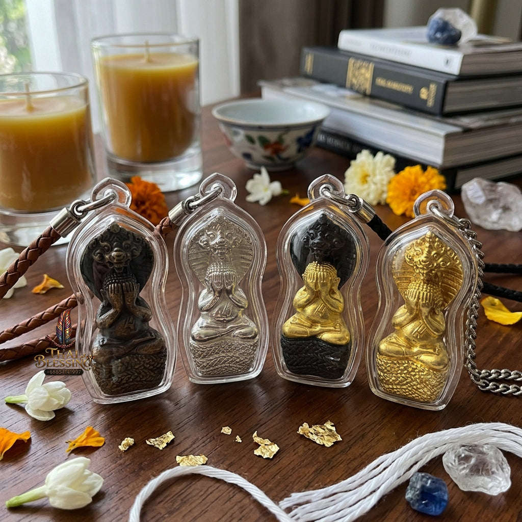 ✨ [The Sovereign of Supreme Phra Pidta Nakharat Gold-Leaf Covered Samrit Alchemy, Luang Pu Khambu Wat Kut Chomphu Mastery & Unshakable Naga-Wealth Sovereignty Thai Blessing Co By RURUECHA