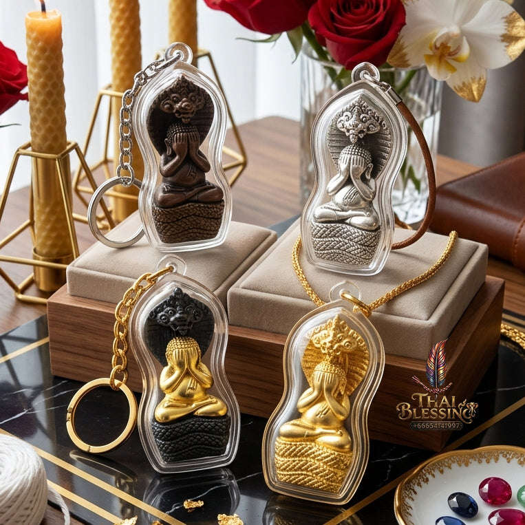 ✨ [The Sovereign of Supreme Phra Pidta Nakharat Gold-Leaf Covered Samrit Alchemy, Luang Pu Khambu Wat Kut Chomphu Mastery & Unshakable Naga-Wealth Sovereignty Thai Blessing Co By RURUECHA