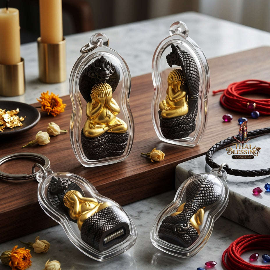✨ [The Sovereign of Supreme Phra Pidta Nakharat Gold-Leaf Covered Samrit Alchemy, Luang Pu Khambu Wat Kut Chomphu Mastery & Unshakable Naga-Wealth Sovereignty Thai Blessing Co By RURUECHA