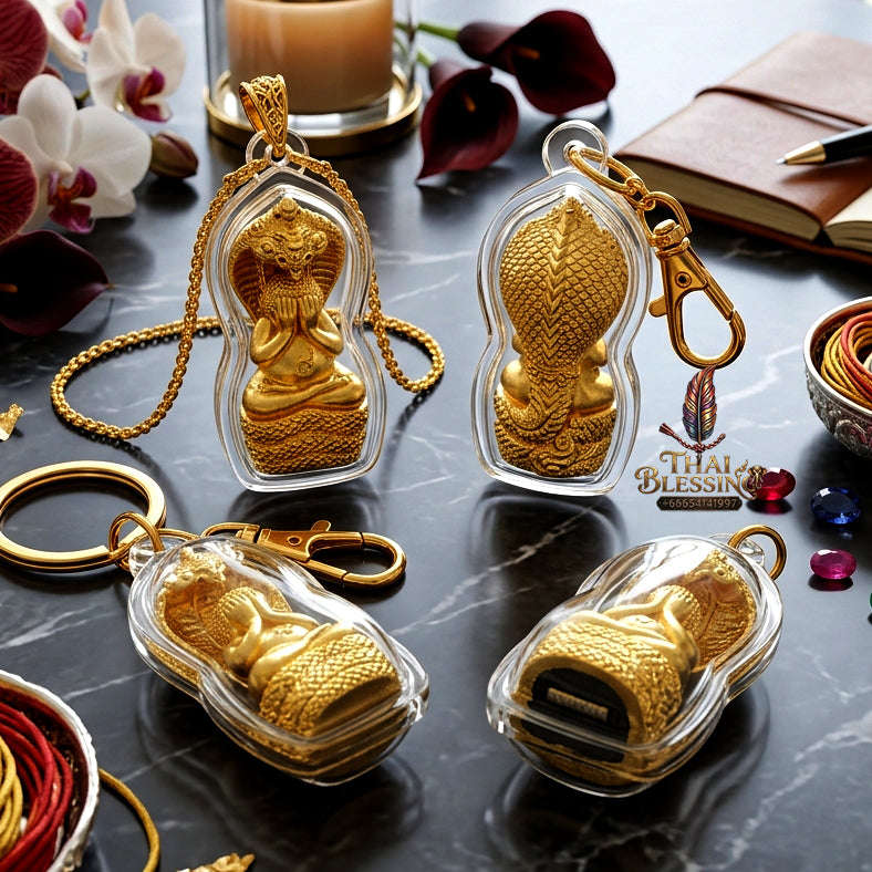 ✨ [The Sovereign of Supreme Phra Pidta Nakharat Gold-Plated Samrit Alchemy, Luang Pu Khambu Wat Kut Chomphu Mastery & Unshakable Naga-Wealth Sovereignty Thai Blessing Co By RURUECHA