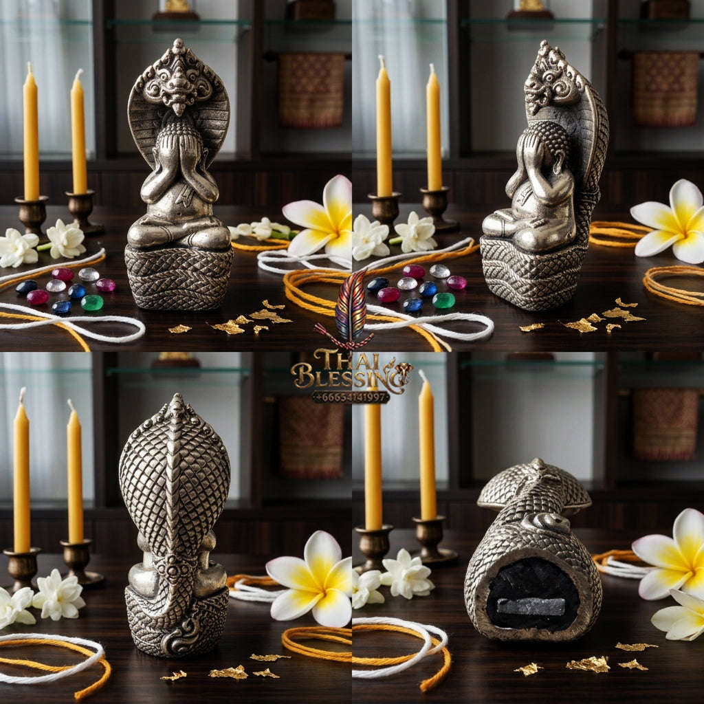 ✨ [The Sovereign of Supreme Phra Pidta Nakharat White Gold Alchemy, Luang Pu Khambu Wat Kut Chomphu Mastery & Unshakable Naga-Wealth Sovereignty Thai Blessing Co By RURUECHA