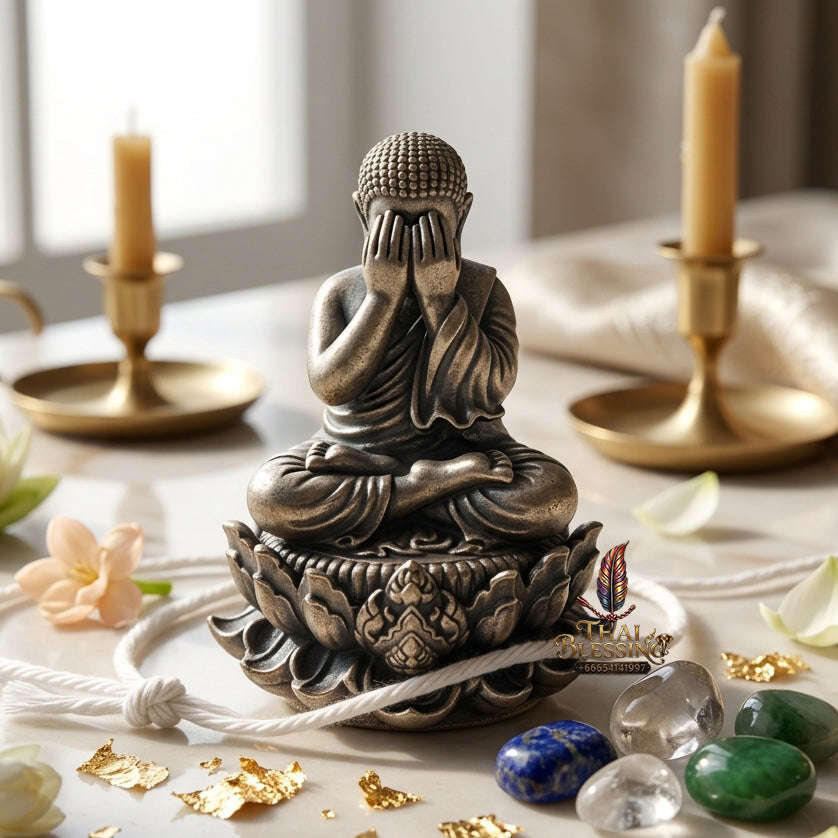 ✨ [The Sovereign of Supreme Phra Pit Ta Setthee Anankan Satin Silver-Plated Samrit Bronze Masterpiece, Luang Pho Liap Mastery & Unshakable Esoteric Wealth Sovereignty Thai Blessing Co By RURUECHA
