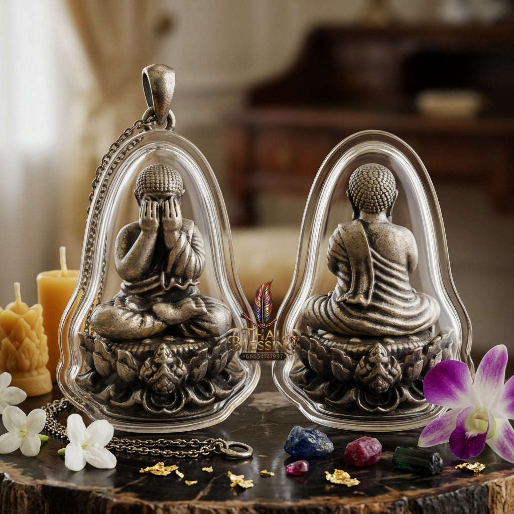 ✨ [The Sovereign of Supreme Phra Pit Ta Setthee Anankan Satin Silver-Plated Samrit Bronze Masterpiece, Luang Pho Liap Mastery & Unshakable Esoteric Wealth Sovereignty Thai Blessing Co By RURUECHA
