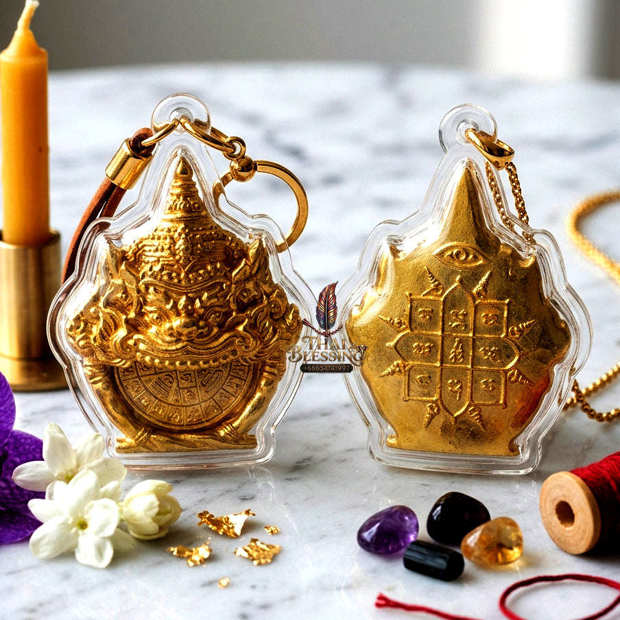 ✨ [The Sovereign of Supreme Phra Rahu Duang Mun Dee Brass Masterpiece, Luang Por Chamnan & Luang Por Phra Maha Surasak Mastery & Unshakable Astrological Sovereignty Thai Blessing Co By RURUECHA