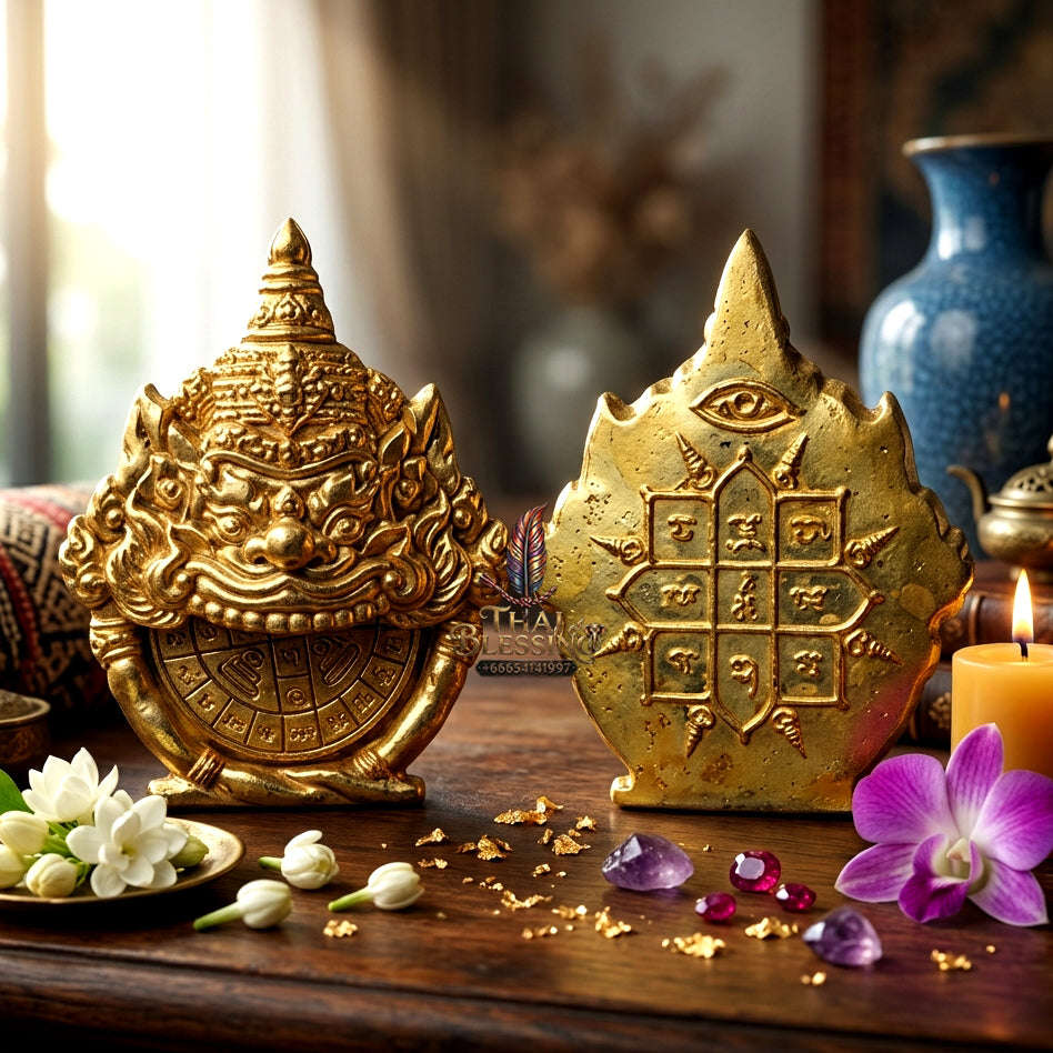 ✨ [The Sovereign of Supreme Phra Rahu Duang Mun Dee Brass Masterpiece, Luang Por Chamnan & Luang Por Phra Maha Surasak Mastery & Unshakable Astrological Sovereignty Thai Blessing Co By RURUECHA