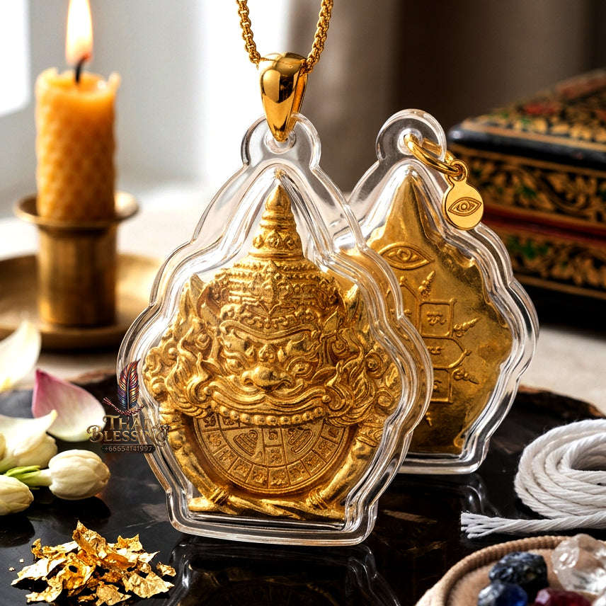 ✨ [The Sovereign of Supreme Phra Rahu Duang Mun Dee Brass Masterpiece, Luang Por Chamnan & Luang Por Phra Maha Surasak Mastery & Unshakable Astrological Sovereignty Thai Blessing Co By RURUECHA