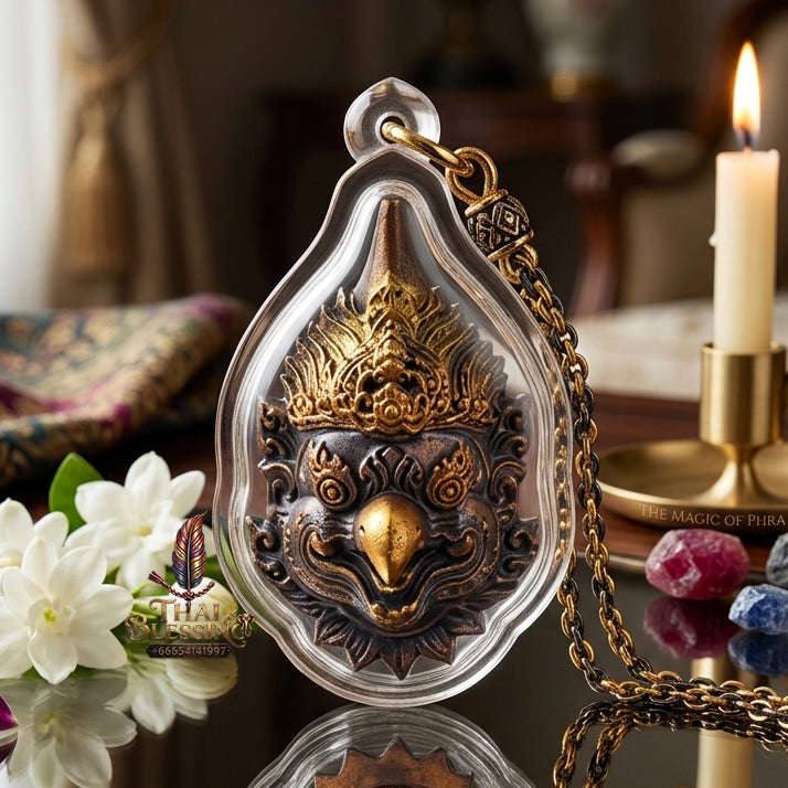 ✨ [The Sovereign of Supreme Phra That Garuda Maha Chanuan Rainbow-Patina & Five Silver Takrut Masterpiece, Kruba Ariyachat Wat Saeng Kaew Phothiyan Mastery & Unshakable Sovereign Authority Thai Blessing Co By RURUECHA