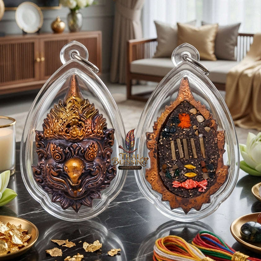 ✨ [The Sovereign of Supreme Phra That Garuda Maha Chanuan Rainbow-Patina & Five Silver Takrut Masterpiece, Kruba Ariyachat Wat Saeng Kaew Phothiyan Mastery & Unshakable Sovereign Authority Thai Blessing Co By RURUECHA