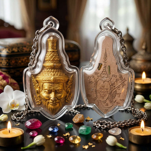 ✨ [The Sovereign of Supreme Sian Phra Rue Si Ta Fai Gold-Brushed Powder Masterpiece, Luang Pho Khlaeo Wat Rueang Wet Mongkhon Mastery & Unshakable Esoteric Sovereignty Thai Blessing Co By RURUECHA
