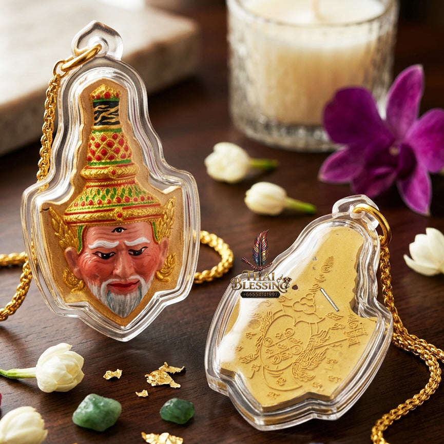 ✨ [The Sovereign of Supreme Sian Phra Rue Si Ta Fai Powder Masterpiece, Luang Pho Khlaeo Wat Rueang Wet Mongkhon Mastery & Unshakable Esoteric Sovereignty Thai Blessing Co By RURUECHA