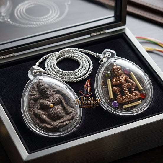 ✨ [The Sovereign of Universal Abundance: The Master-Edition] Sacred "Thao Kuwen Maha Lap" (The King of Wealth & The Seven Imperial Jewels) – Special "Herb-Matrix & Lek Lai" Consecration – Embedded with "Thao Vessavana" & "Twin Sarika" Talismans