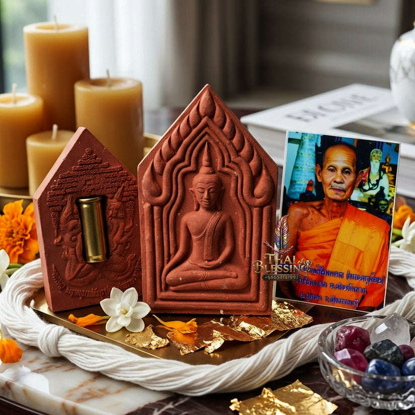 ✨ [The Sovereign of Unstoppable Mastery: The 2012 Master-Edition] Sacred "Khun Phaen Khaen-On" (The Supple-Armed Warrior) – Back-Inlaid with Sacred Bullet Casing – Master-Blessed by Phra Kru Noi, Wat Chai Mongkhon, Suphan Buri (2012/2555) Thai