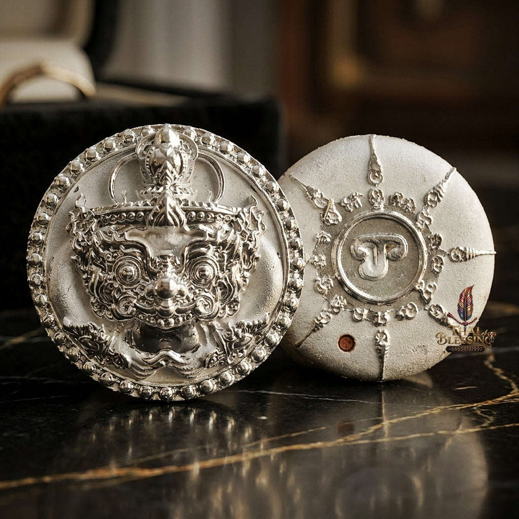 💥 THE SOVEREIGN SILVER BUTTON OF SUPREME VICTORY & PROTECTION: THE PICHAI SOMBAT!  Sacred "Met Kradum Phichai Sombat (Victory & Protection Button) Thai Blessing Co By RURUECHA