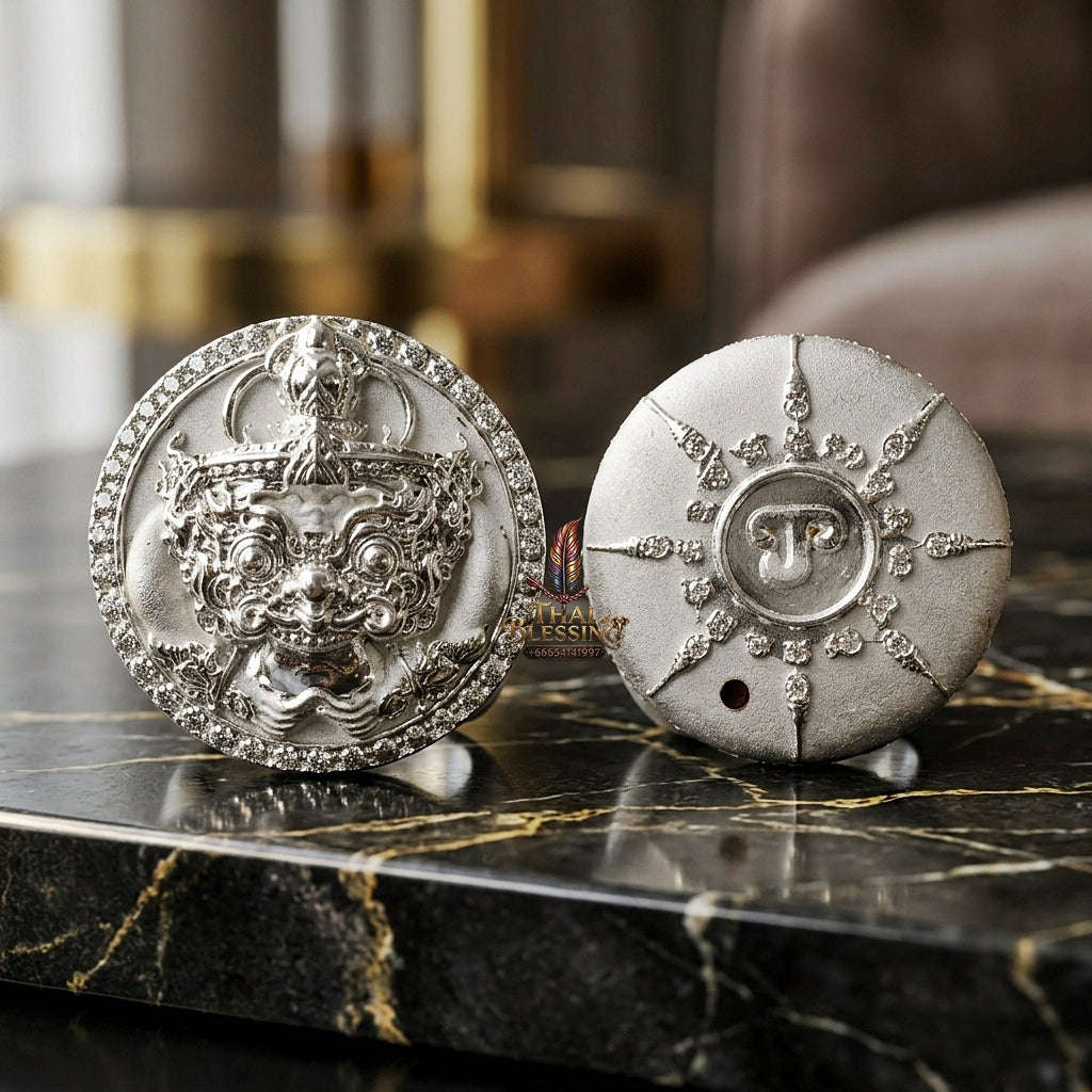 💥 THE SOVEREIGN SILVER BUTTON OF SUPREME VICTORY & PROTECTION: THE PICHAI SOMBAT!  Sacred "Met Kradum Phichai Sombat (Victory & Protection Button) Thai Blessing Co By RURUECHA
