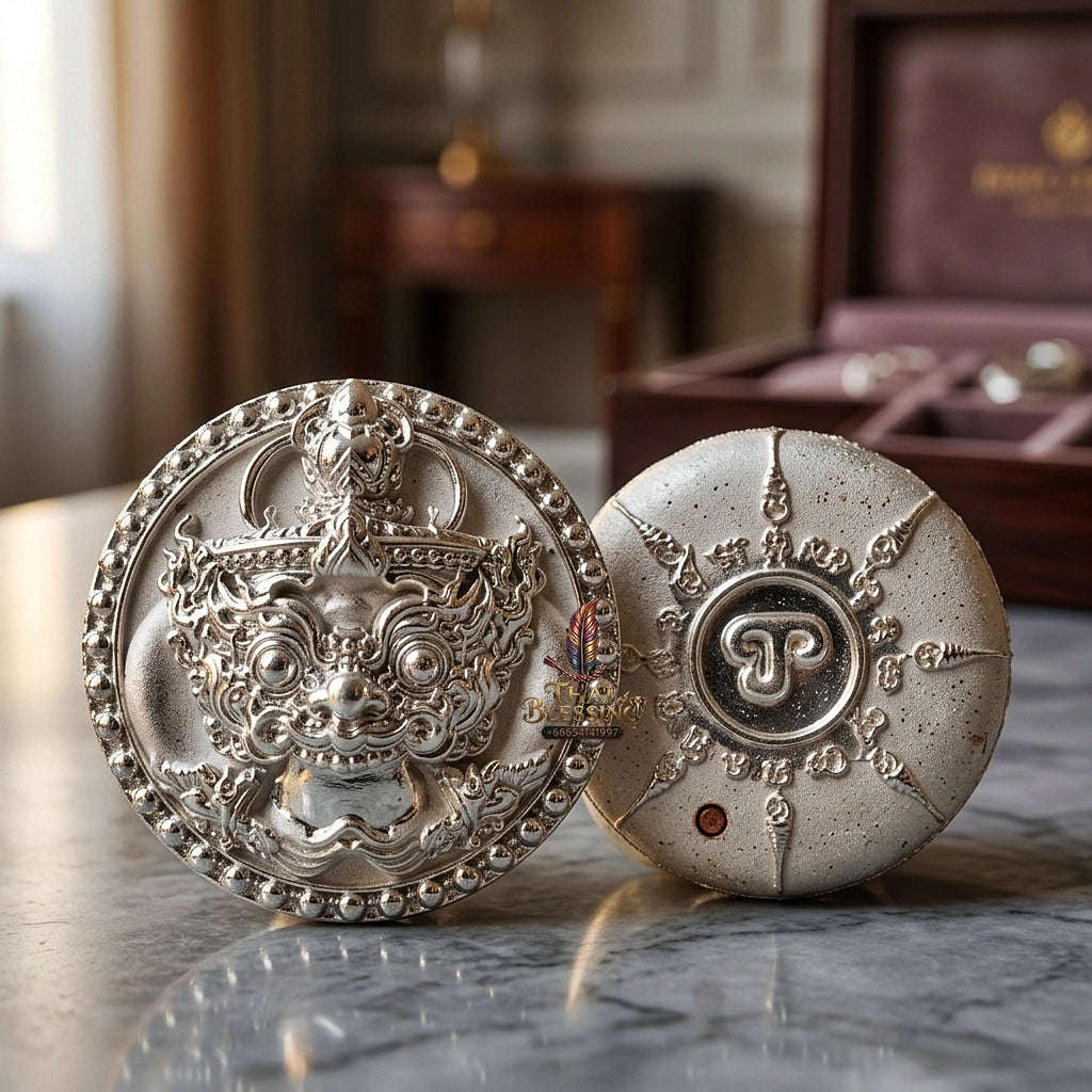 💥 THE SOVEREIGN SILVER BUTTON OF SUPREME VICTORY & PROTECTION: THE PICHAI SOMBAT!  Sacred "Met Kradum Phichai Sombat (Victory & Protection Button) Thai Blessing Co By RURUECHA