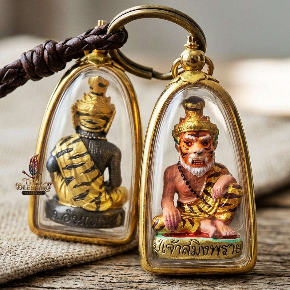 💥 THE STUNNING HAND-PAINTED METAL MASTERPIECE OF FEROCIOUS HERMIT SEDUCTION & WEALTH: THE ACHAN INTHEP PU CHAO SAMING PHRAI (THONG THIP PAINTED EDITION)! Thai Blessing Co By RURUECHA
